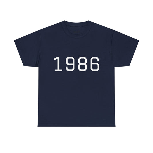 1986 College Varsity Birth Year T-Shirt (Unisex)